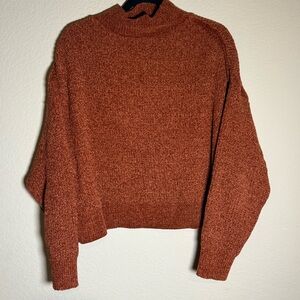 Jon & Anna Mock Neck Burnt Orange Neutral Lightweight Sweater XL